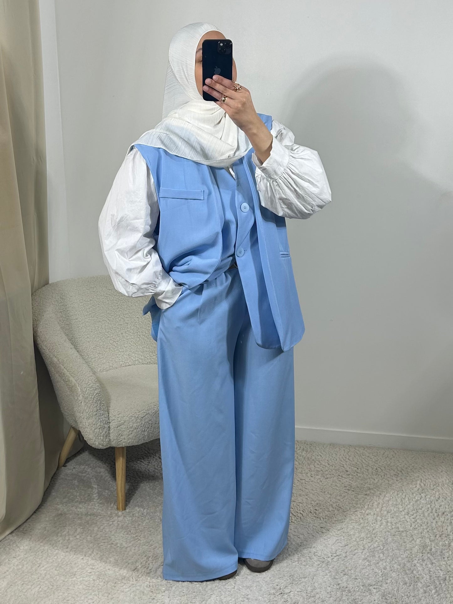 Pantalon fluide bleu