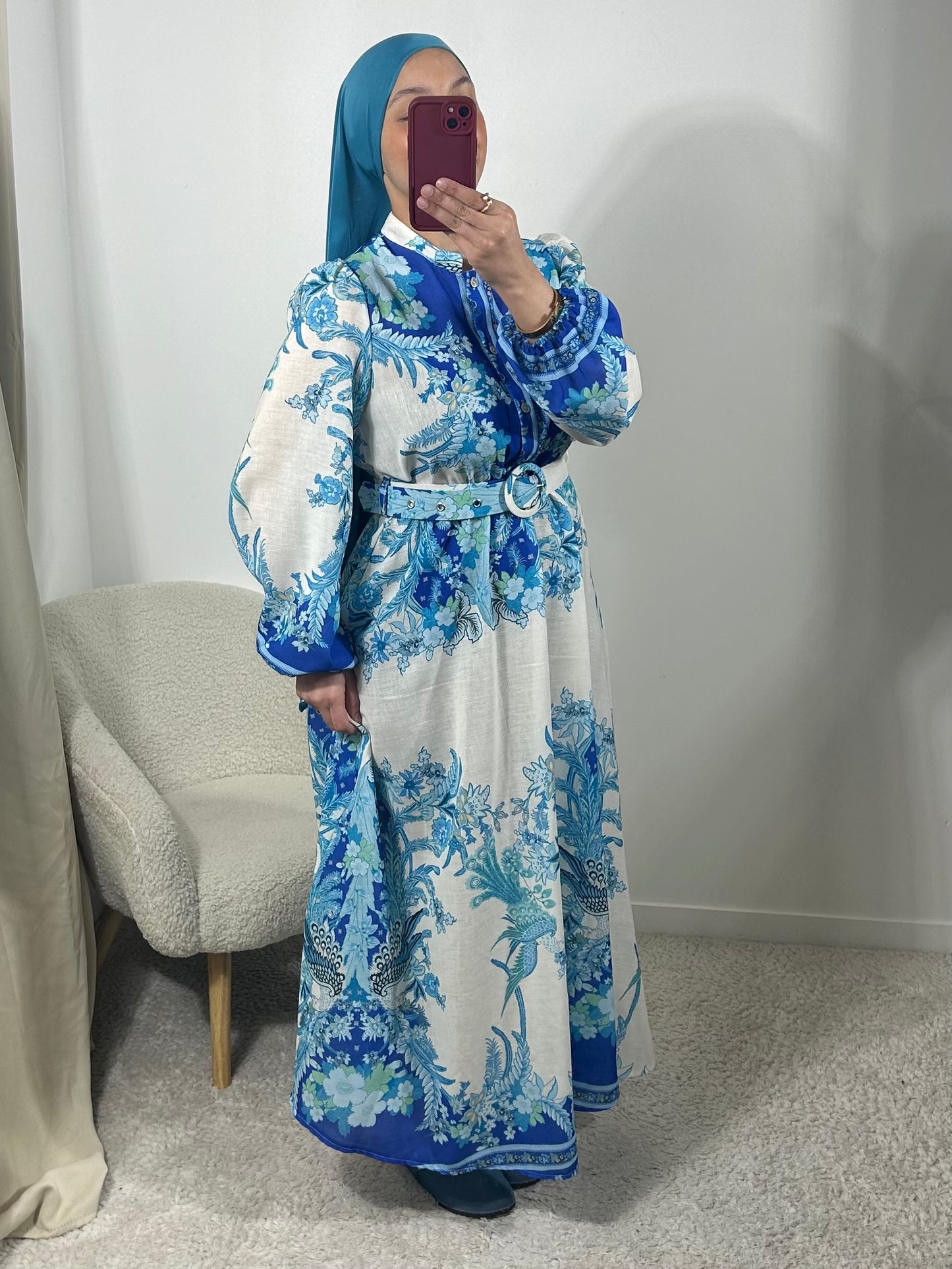 Robe imprimée bleu