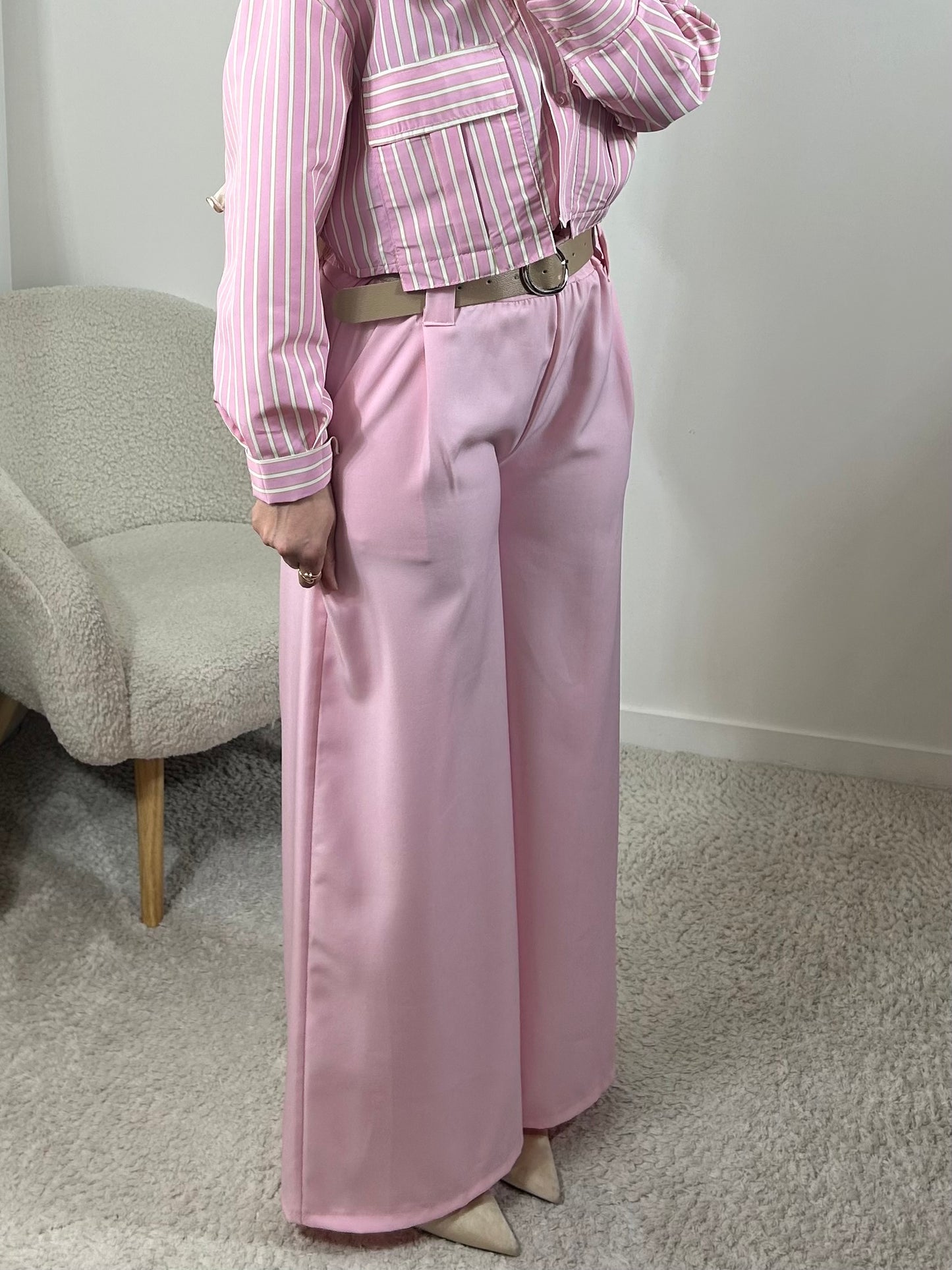 Pantalon fluide rose