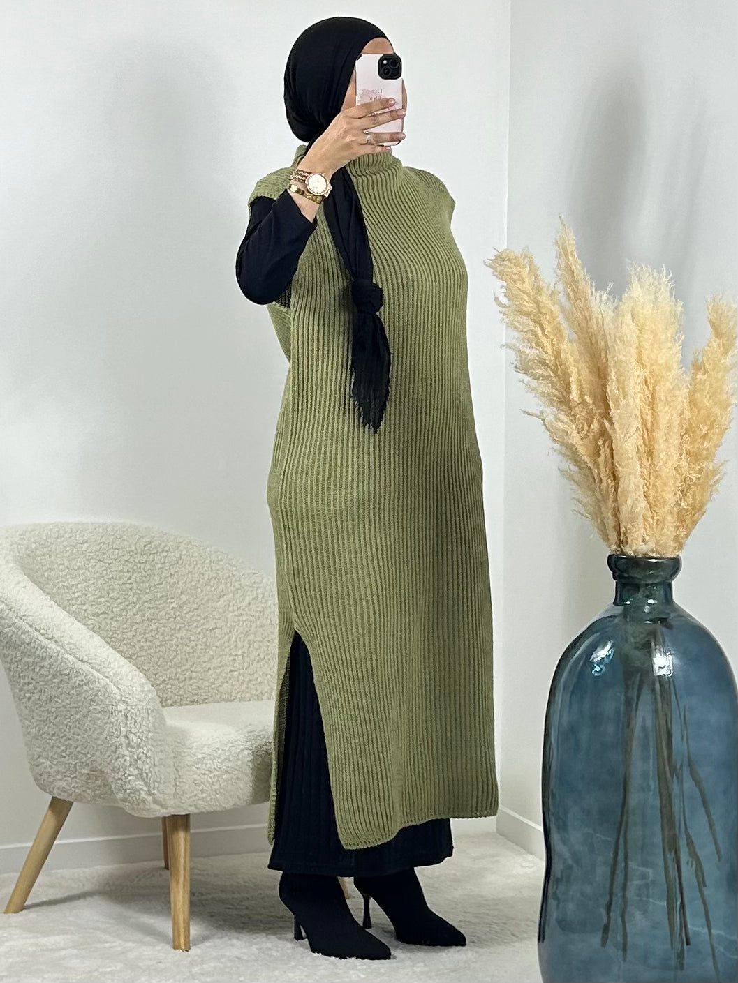 Robe sans manches verte