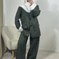 Ensemble blazer à rayures kaki