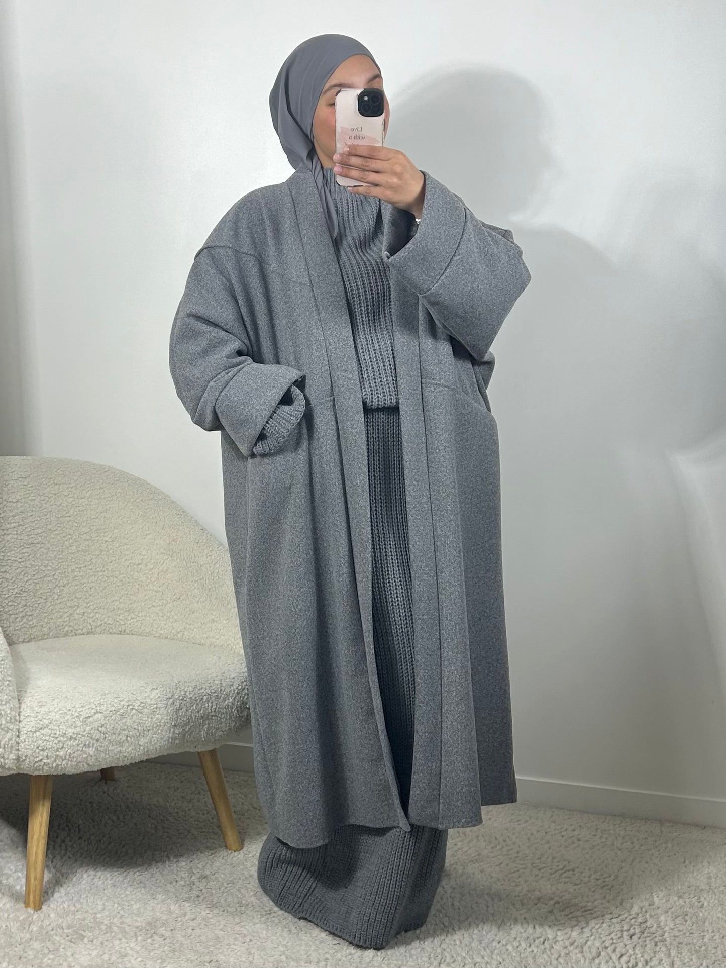 Kimono manteau gris