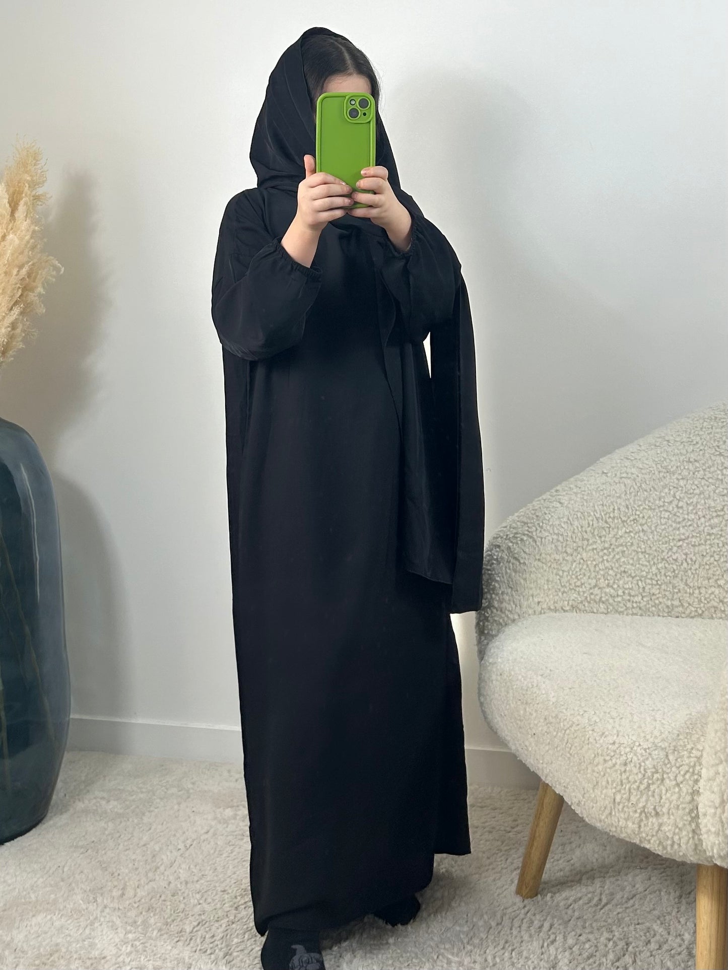 Abaya voile intégré noir