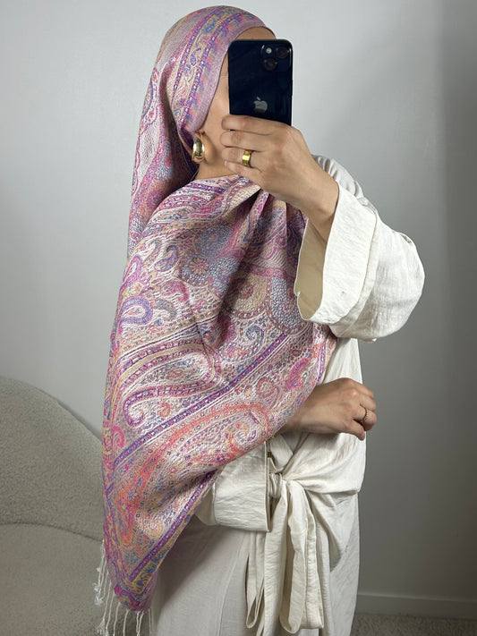 Pashmina layaan rose dragée