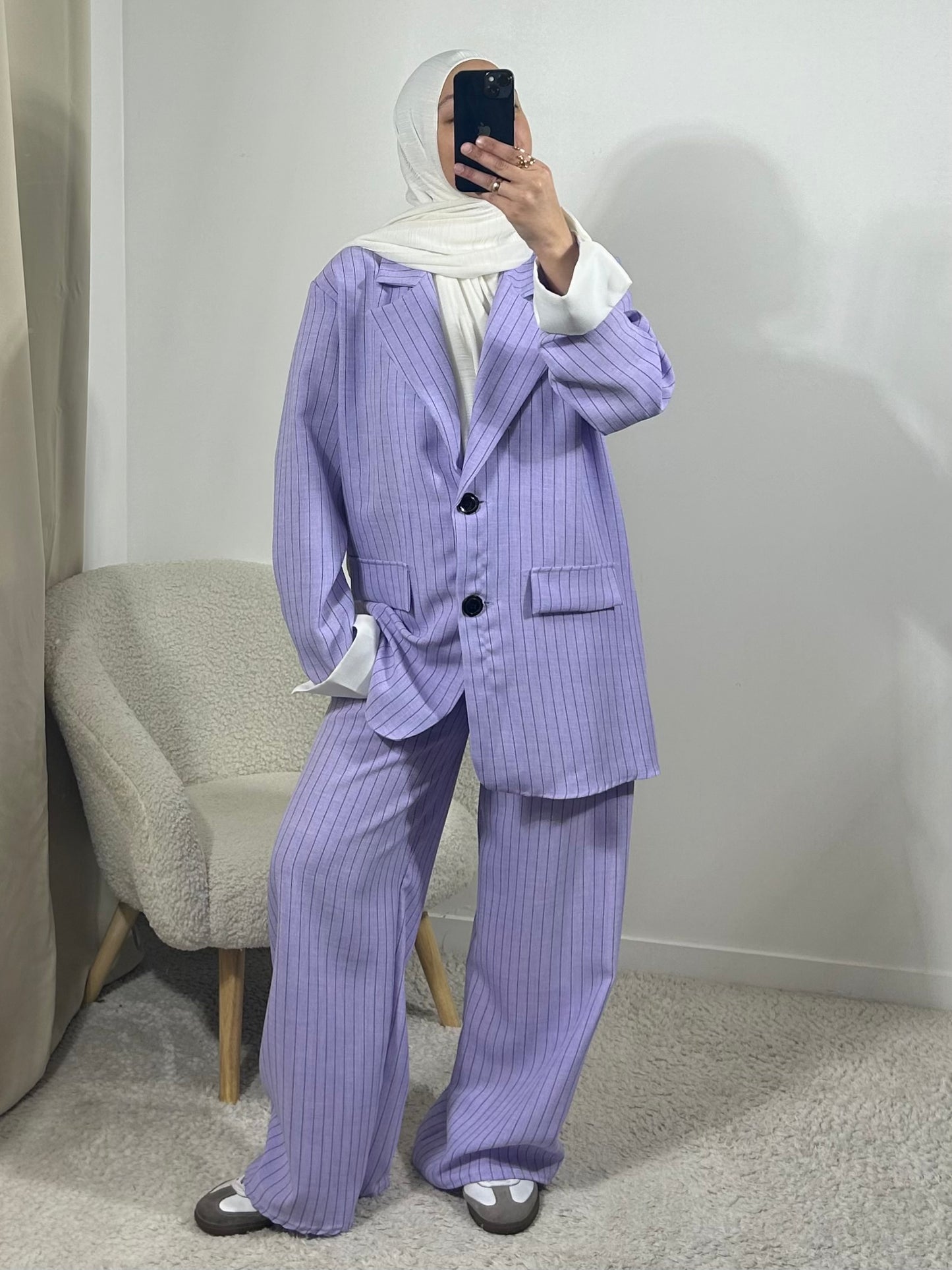 Ensemble blazer à rayures Lila