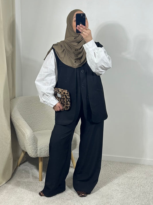 Blazer sans manches noir