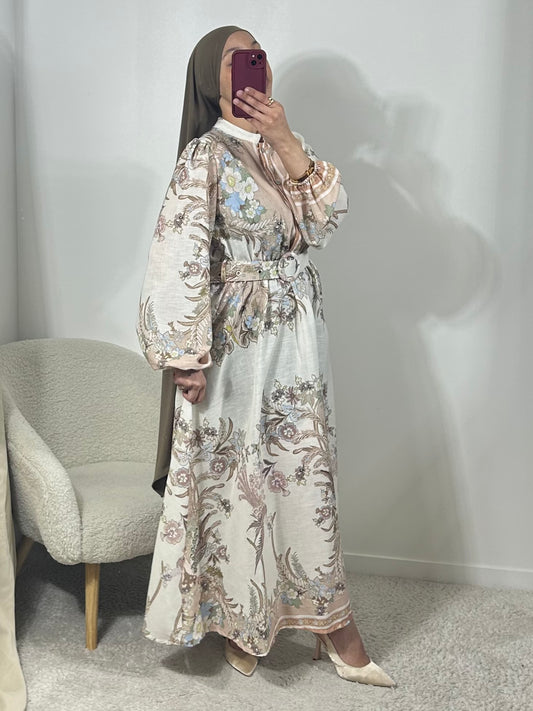 Robe imprimée taupe