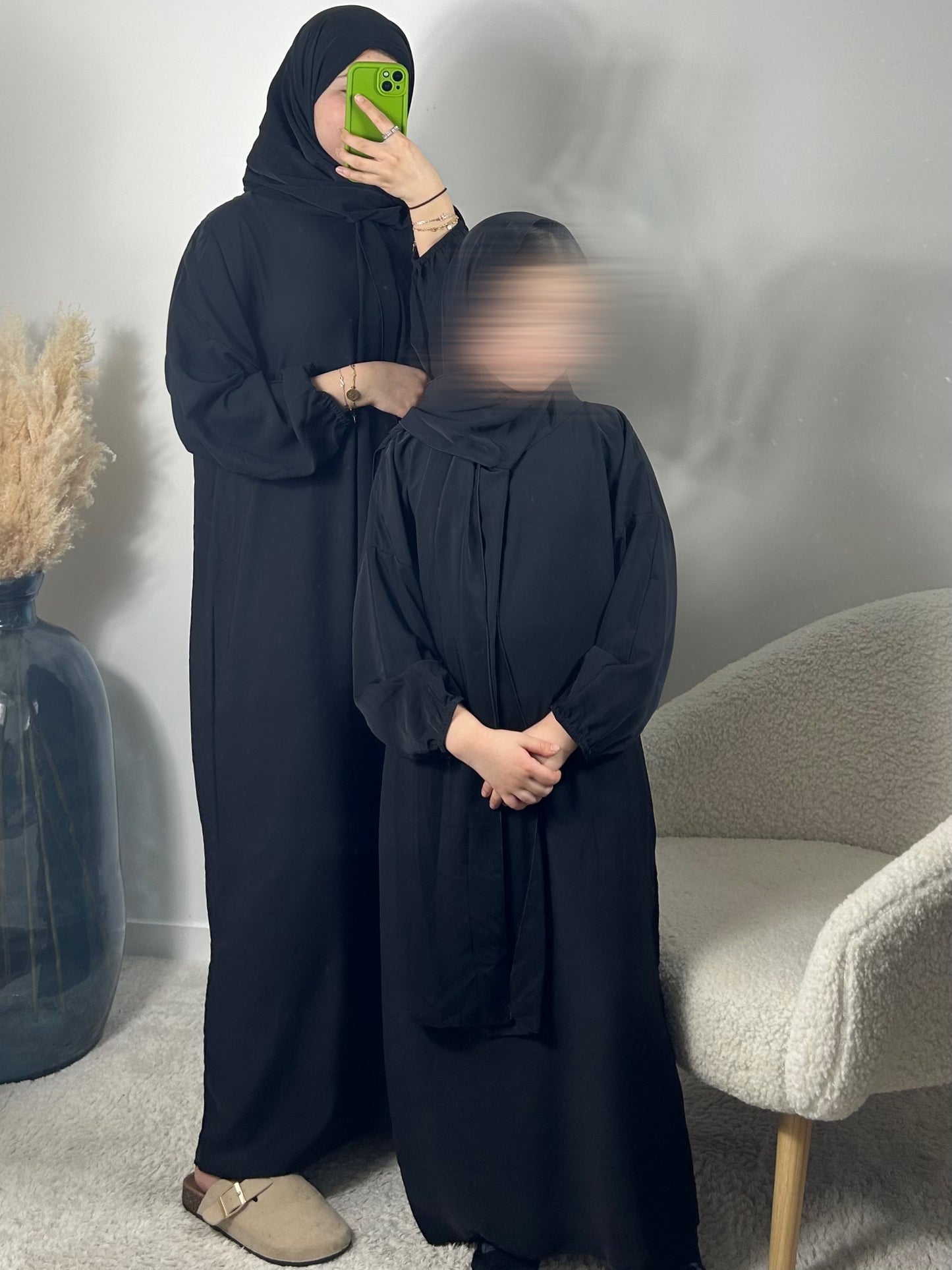 Abaya voile intégré noir