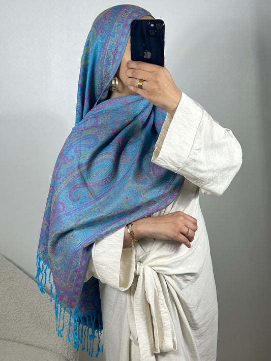 Pashmina layaan bleu