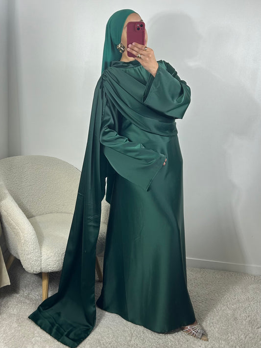 Robe drapée verte