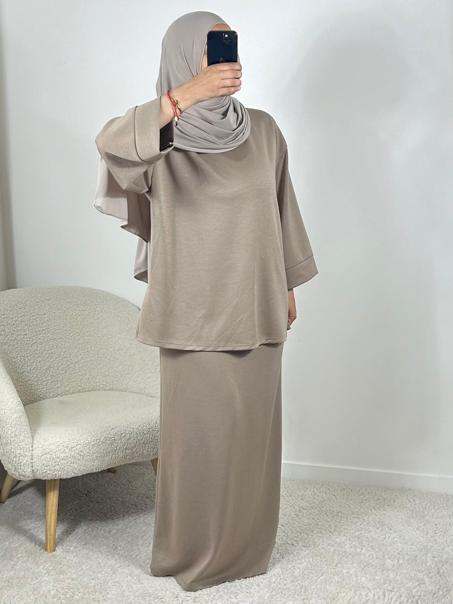 Ensemble jupe taupe