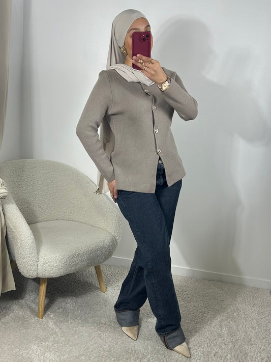 Cardigan taupe