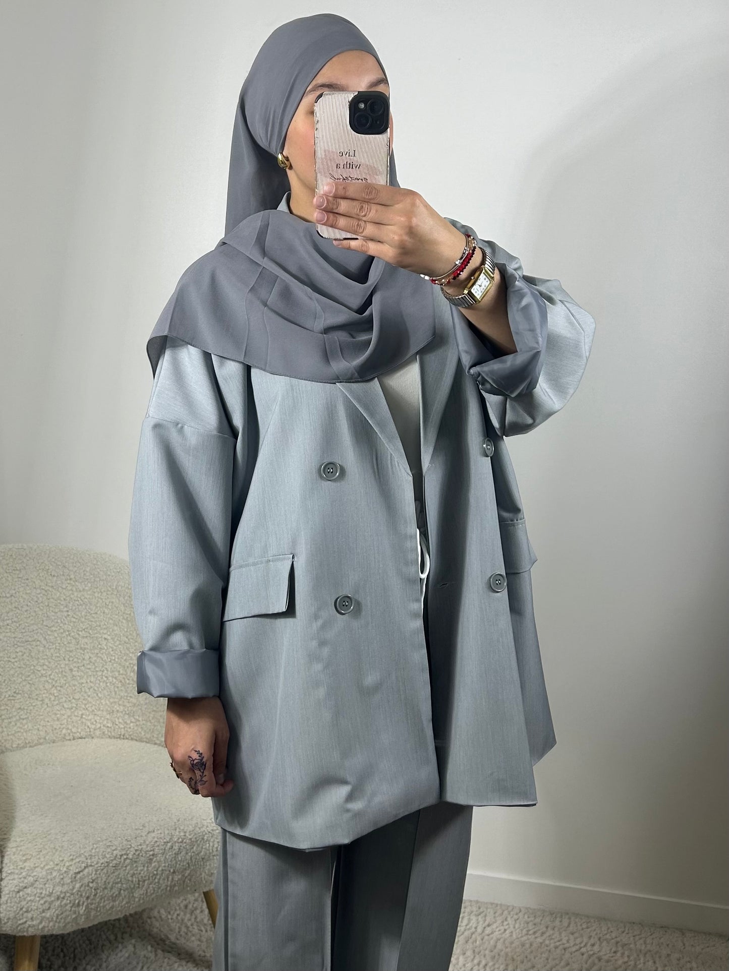 Blazer oversize gris