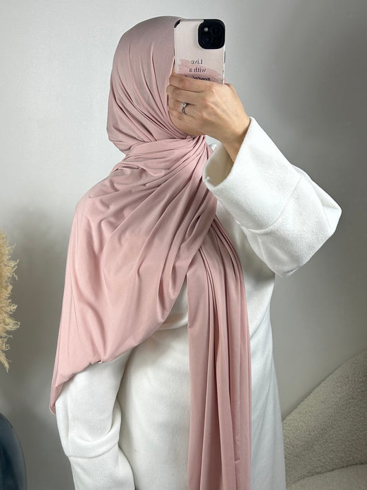 Voile jersey premium rose poudré