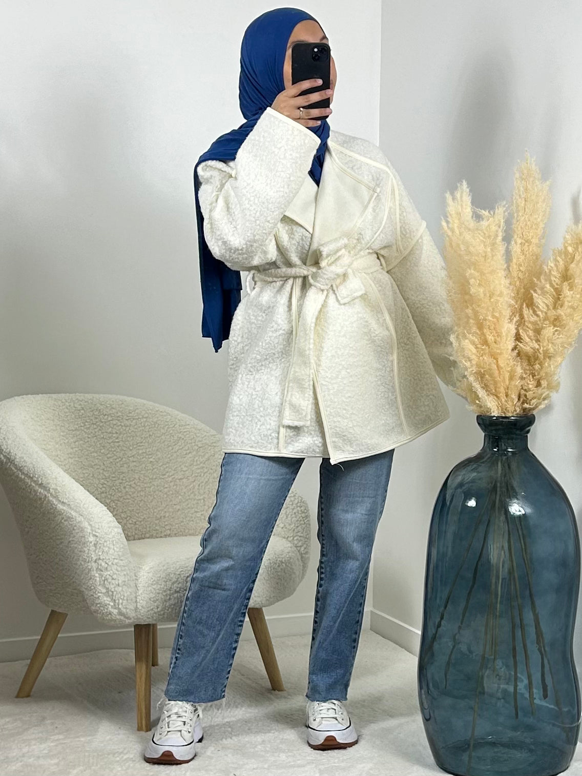 White sheepskin jacket 