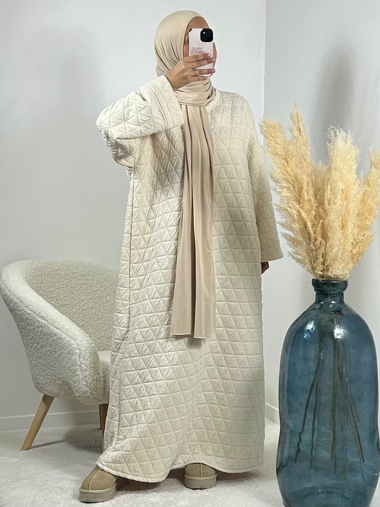 Robe matelassée beige