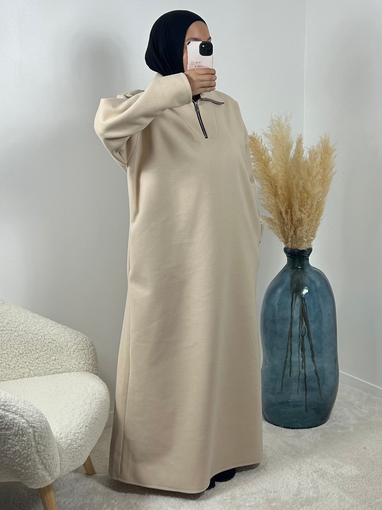 Robe zip beige