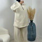 Ensemble zip coton blanc cassé