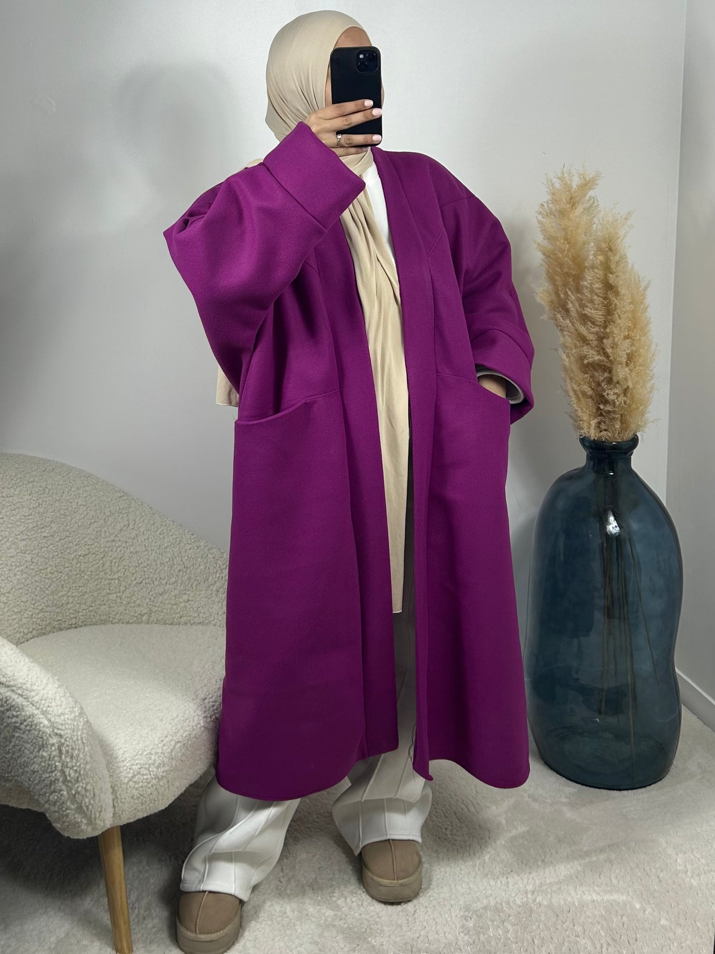 Kimono coat purple