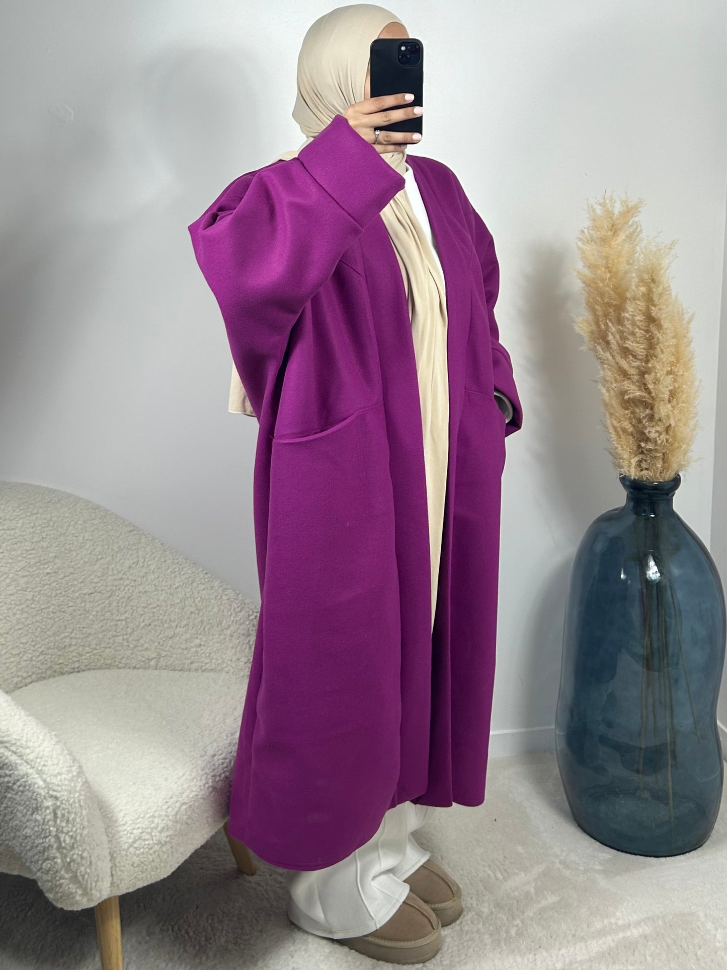 Kimono coat purple