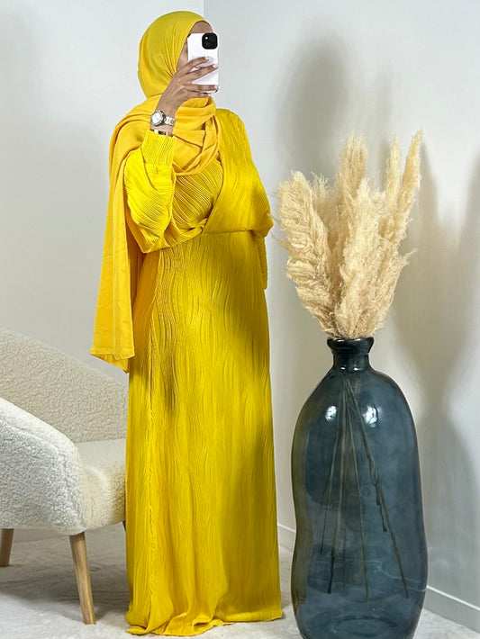 Robe zébrée jaune