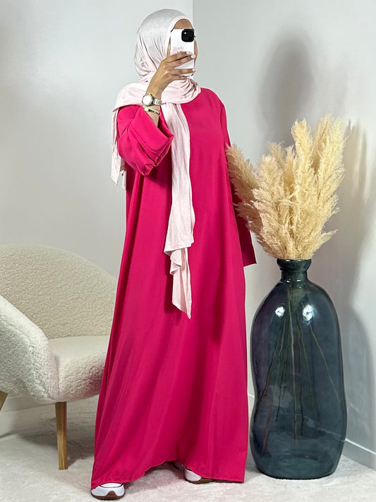 Fuchsia pink abaya