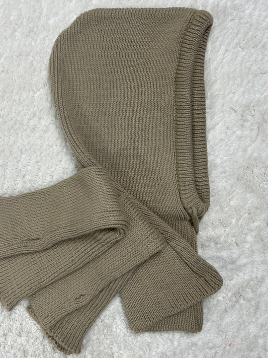 Balaclava + mittens taupe