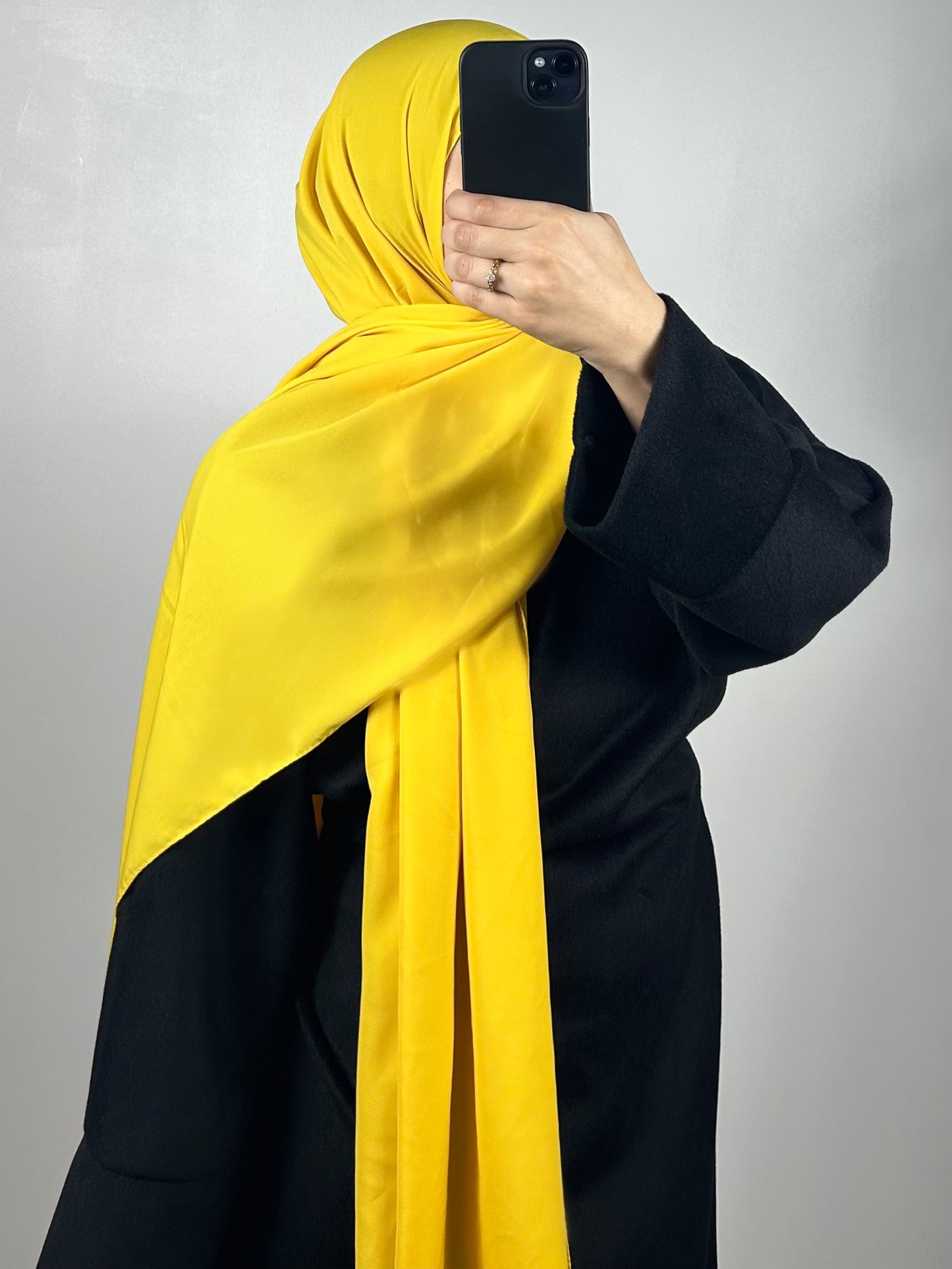 Mustard yellow Medina silk veil 